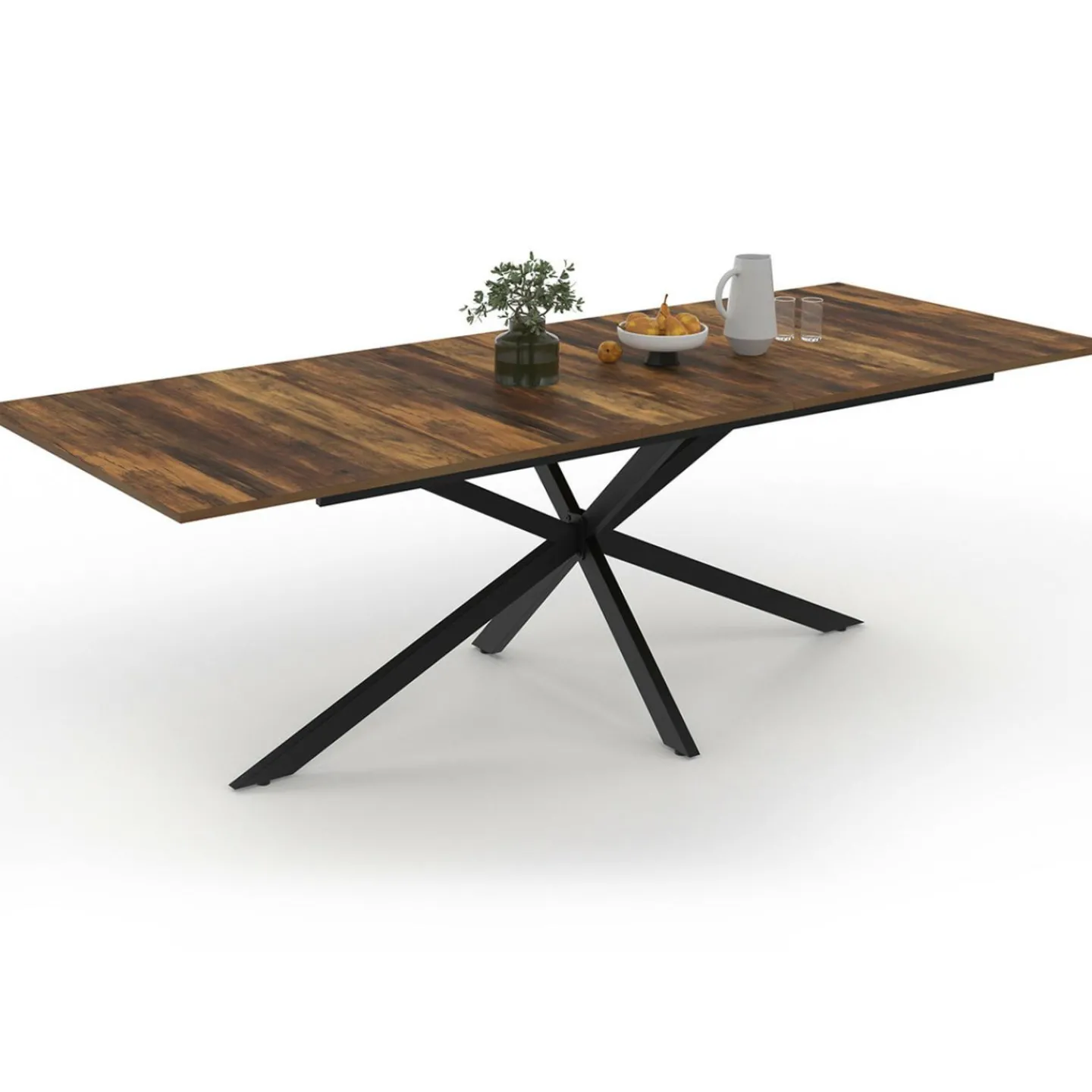Table à manger extensible rectangle pied araignée noir*IDMarket Outlet
