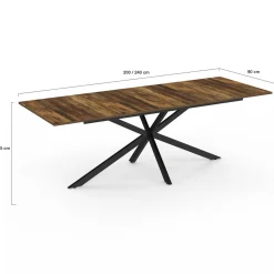 Table à manger extensible rectangle pied araignée noir*IDMarket Outlet