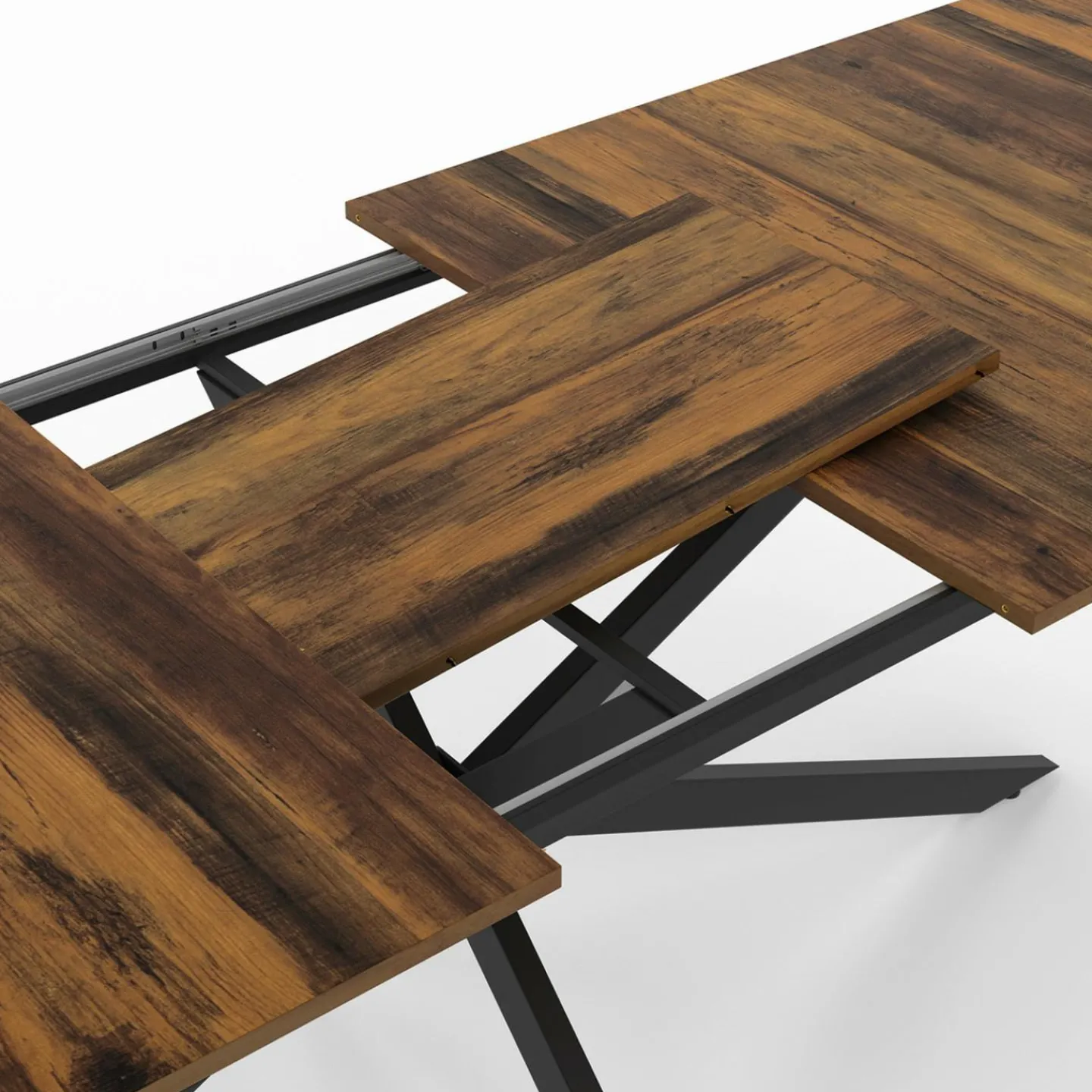 Table à manger extensible rectangle pied araignée noir*IDMarket Outlet