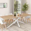 Table à manger extensible rectangle pied araignée bois*IDMarket Discount