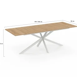 Table à manger extensible rectangle pied araignée bois*IDMarket Discount