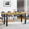 Table à manger extensible rectangulaire bois et noir*IDMarket Discount