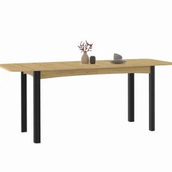 Table à manger extensible rectangulaire bois et noir*IDMarket Discount