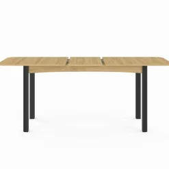 Table à manger extensible rectangulaire bois et noir*IDMarket Discount