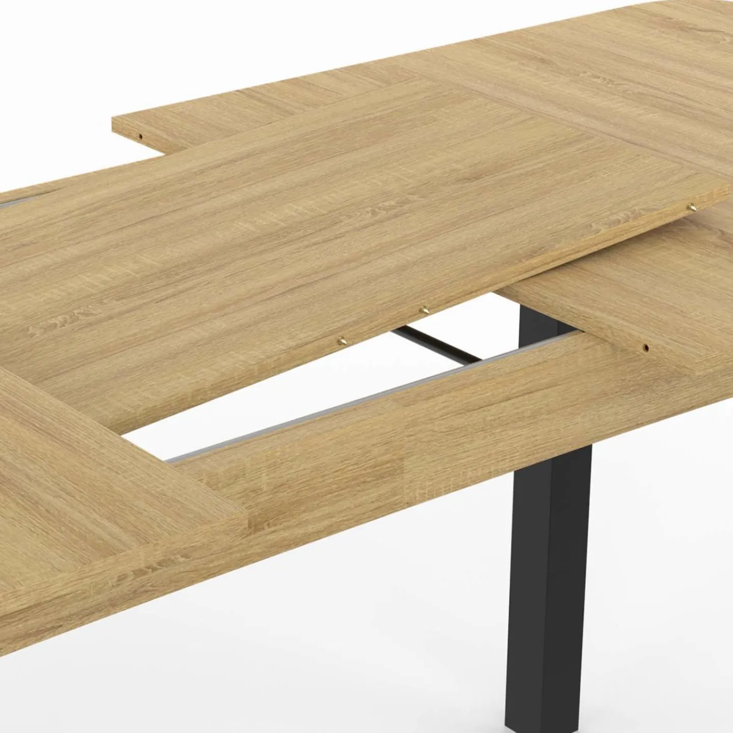 Table à manger extensible rectangulaire bois et noir*IDMarket Discount