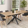 Table à manger extensible 6-10 personnes bois et noir 160-200 cm*IDMarket Best