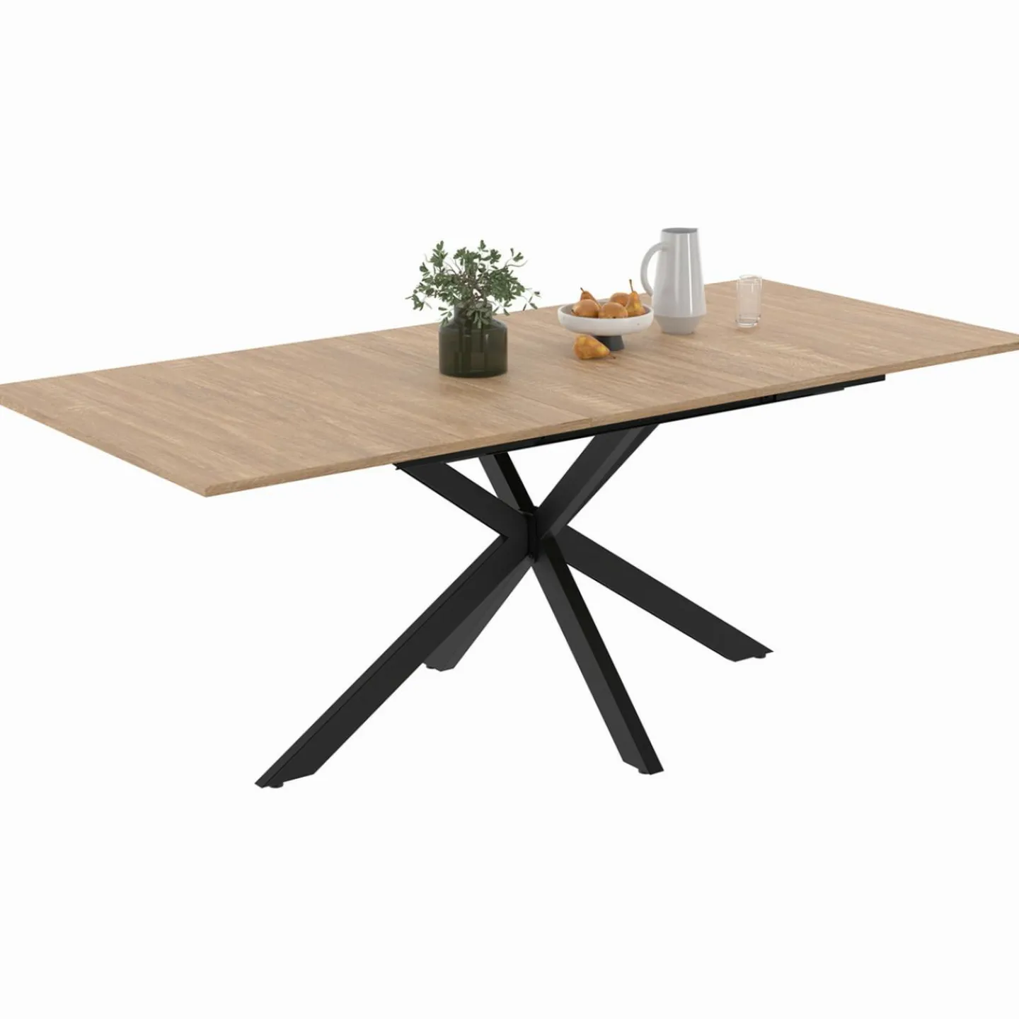 Table à manger extensible 6-10 personnes bois et noir 160-200 cm*IDMarket Best