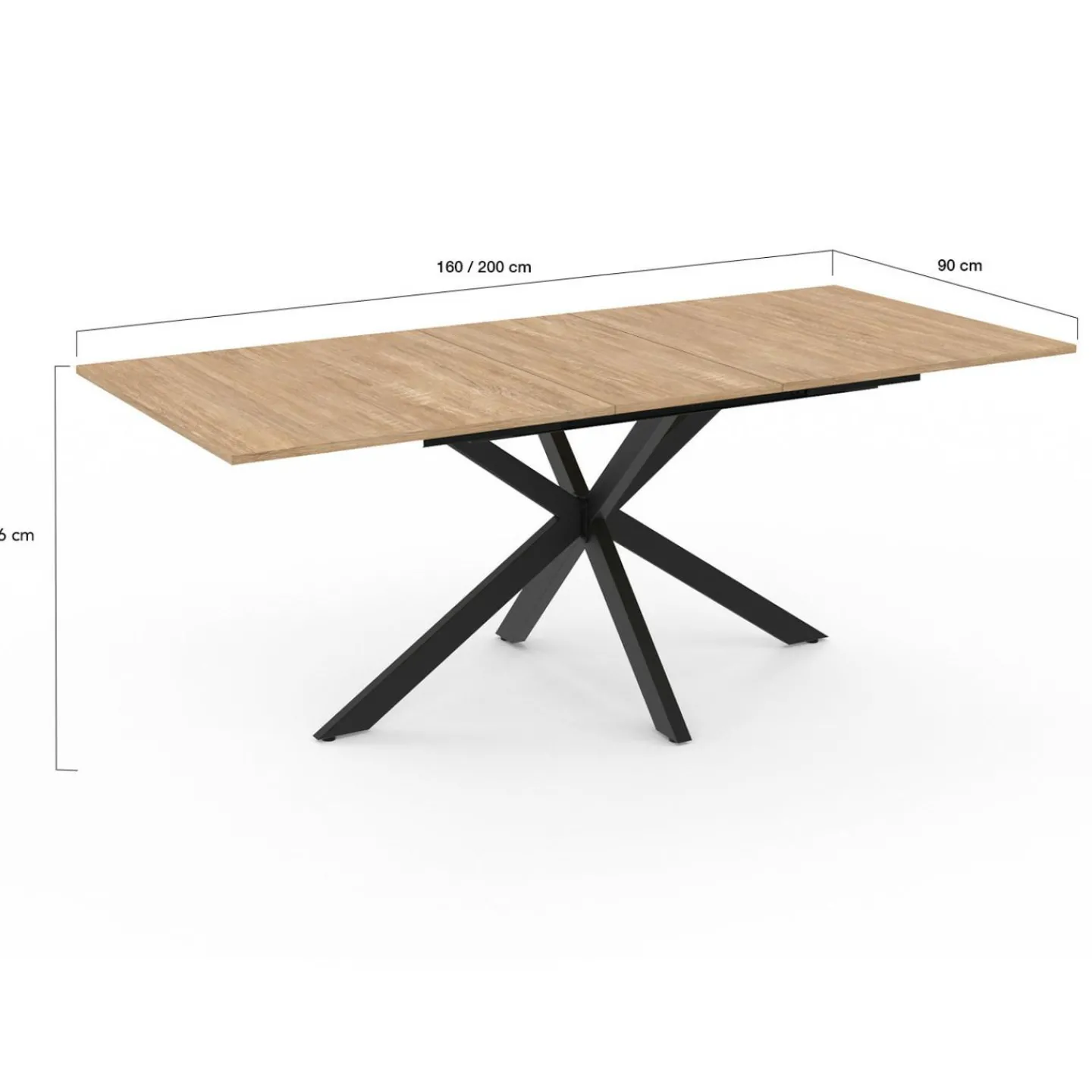 Table à manger extensible 6-10 personnes bois et noir 160-200 cm*IDMarket Best