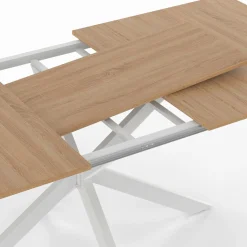 Table à manger extensible rectangulaire bois et blanc*IDMarket