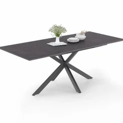 Table à manger extensible 6 à 10 personnes avec plateau effet béton pied araignée*IDMarket Outlet
