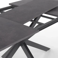 Table à manger extensible 6 à 10 personnes avec plateau effet béton pied araignée*IDMarket Outlet