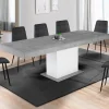 Table à manger extensible béton et blanc 6-10 personnes 160-200 cm*IDMarket Outlet
