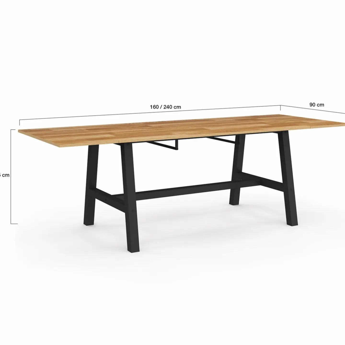 Table à manger extensible rectangulaire bois et noir*IDMarket New