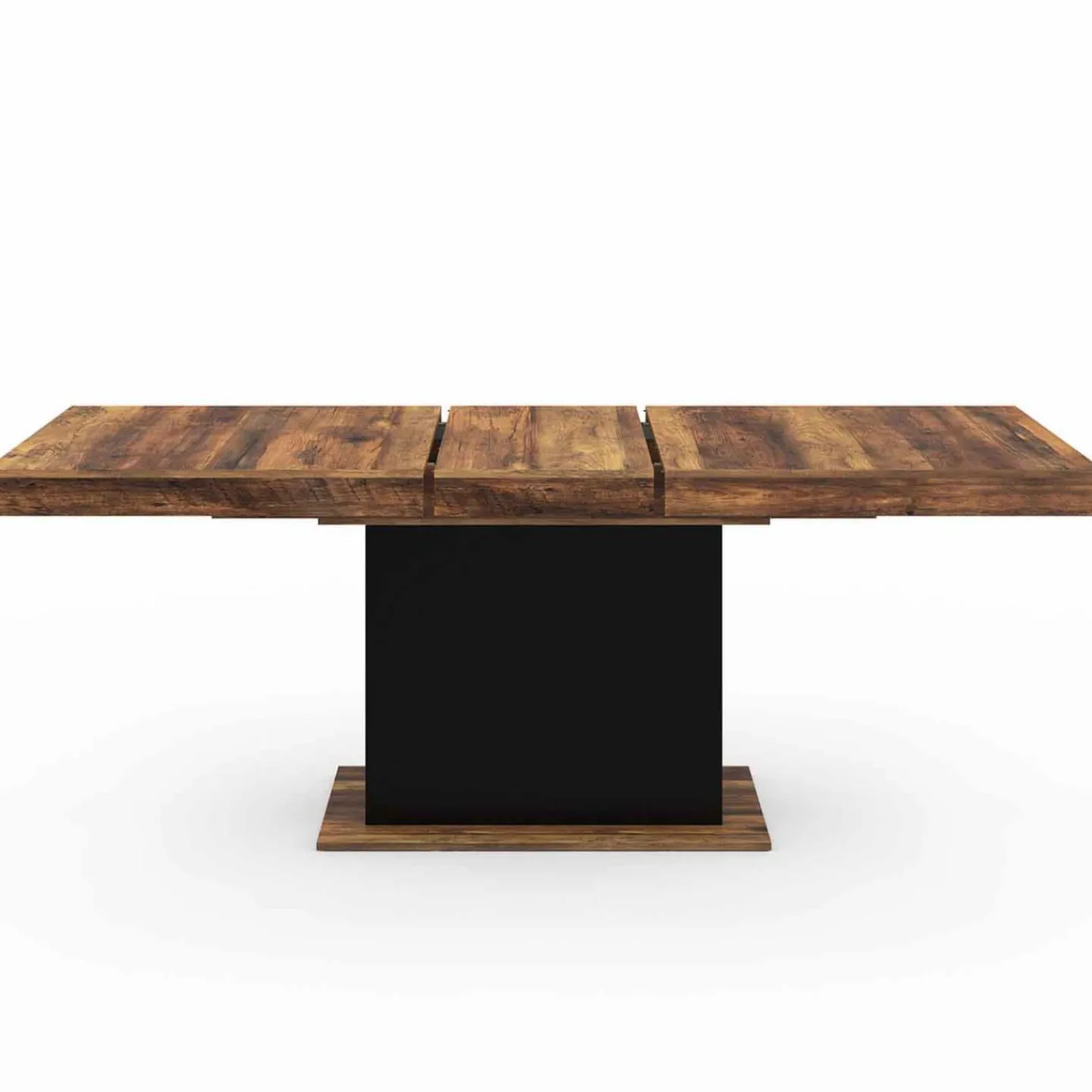 Table à manger extensible rectangle bois foncé et noir*IDMarket Sale