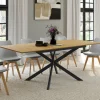 Table à manger extensible bois et noir 6-10 personnes 160-200 cm*IDMarket Best