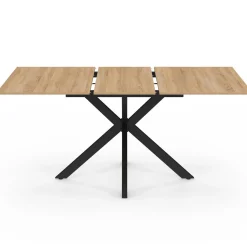 Table à manger extensible rectangle 120-160 cm 4-8 personnes pied araignée bois et noir*IDMarket Clearance