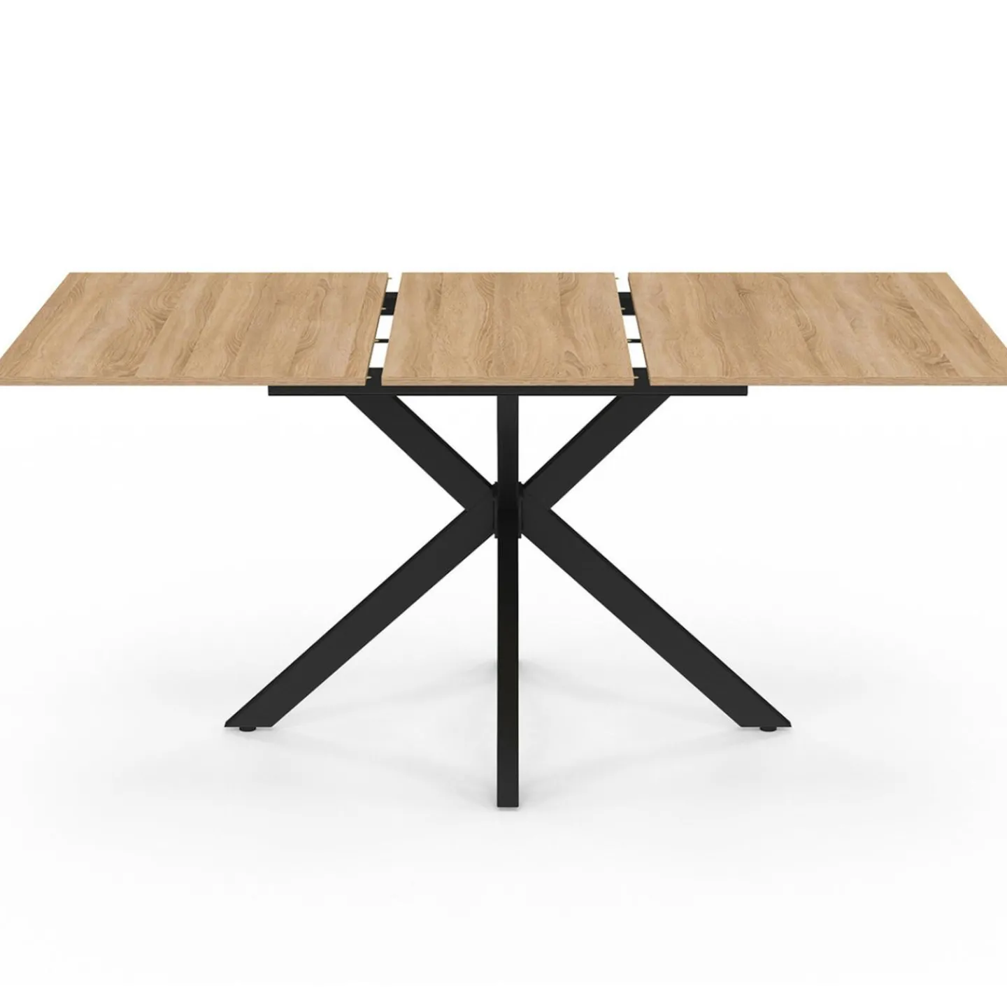 Table à manger extensible rectangle 120-160 cm 4-8 personnes pied araignée bois et noir*IDMarket Clearance