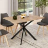 Table à manger extensible carrée 80-120 cm 4-6 personnes pied araignée bois et noir*IDMarket Discount