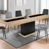 Table à manger extensible bois et bande centrale noire 6-10 personnes*IDMarket Online