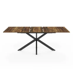 Table à manger industrielle extensible 6-10 personnes bois foncé 160-200 cm*IDMarket Outlet