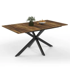 Table à manger industrielle extensible 6-10 personnes bois foncé 160-200 cm*IDMarket Outlet