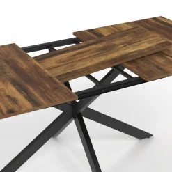 Table à manger industrielle extensible 6-10 personnes bois foncé 160-200 cm*IDMarket Outlet