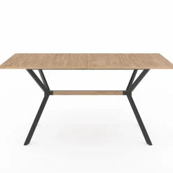 Table à manger industrielle rectangulaire bois et noir*IDMarket