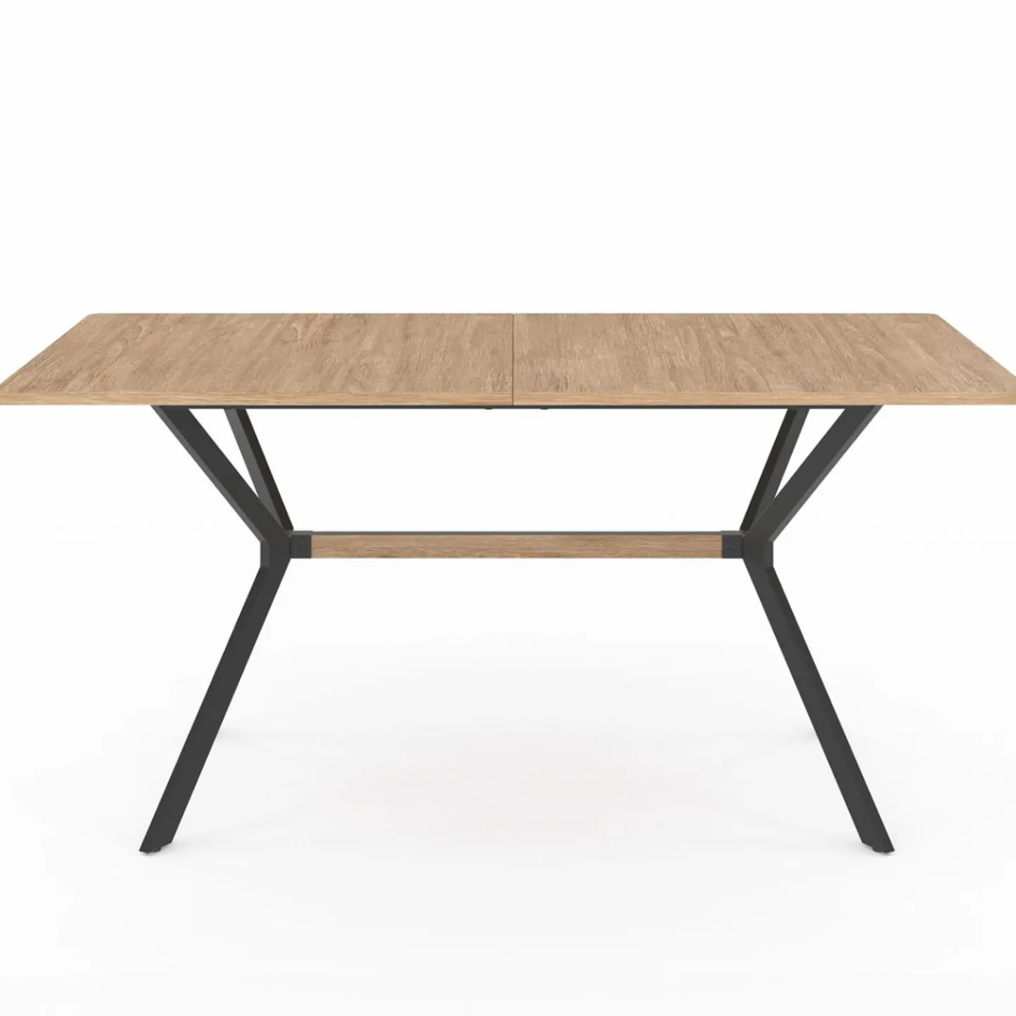 Table à manger industrielle rectangulaire bois et noir*IDMarket