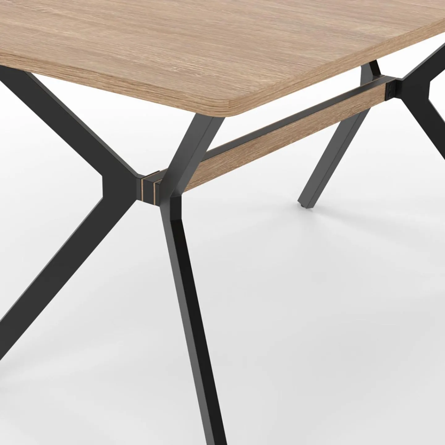 Table à manger industrielle rectangulaire bois et noir*IDMarket