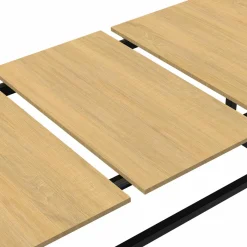 Table à manger industrielle extensible bois et métal 8-12 personnes*IDMarket