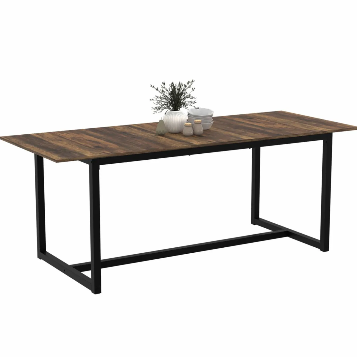 Table à manger industrielle rectangle extensible 6-10 personnes*IDMarket Hot