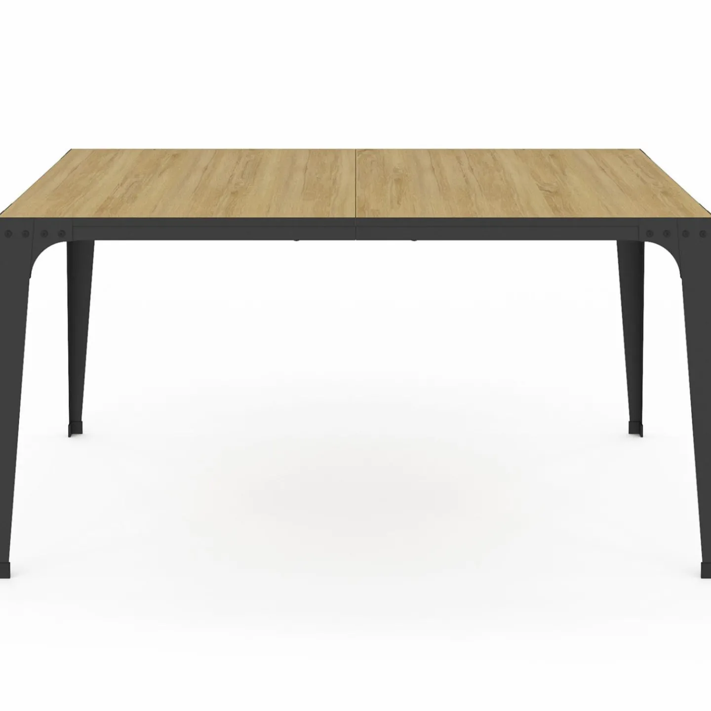 Table à manger industrielle bois et noir 8 personnes*IDMarket Clearance