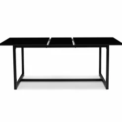 Table à manger noire extensible style industriel*IDMarket Outlet