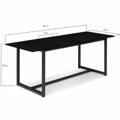 Table à manger noire extensible style industriel*IDMarket Outlet
