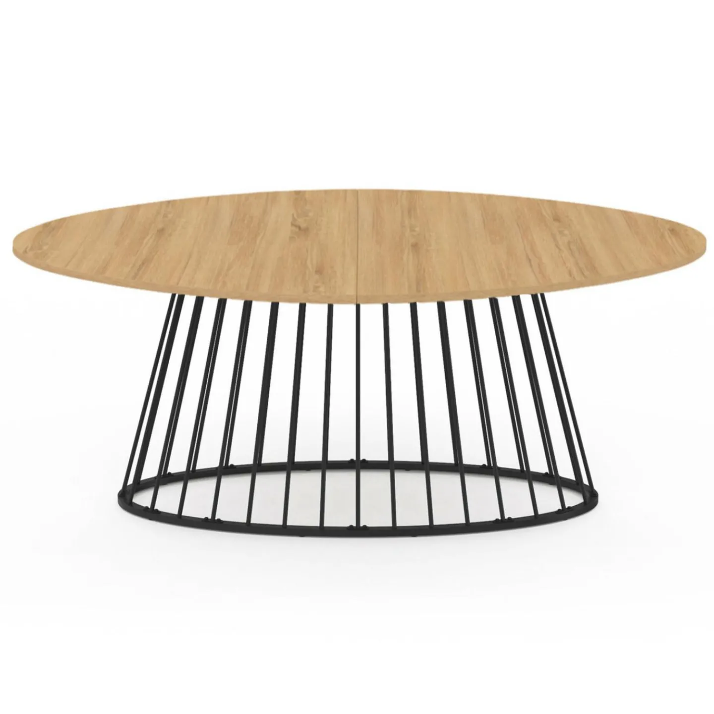 Table à manger ovale 10 personnes bois et métal noir*IDMarket New