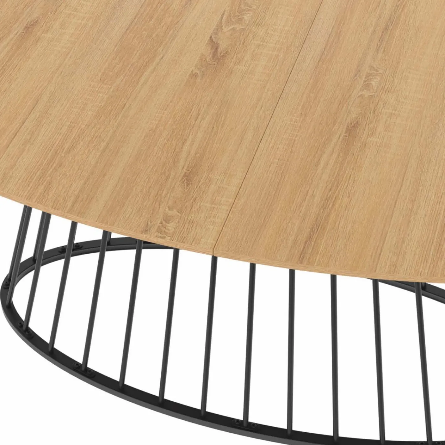 Table à manger ovale 10 personnes bois et métal noir*IDMarket New