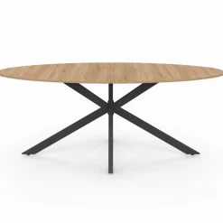 Table à manger ovale 10 personnes noire et bois*IDMarket Discount