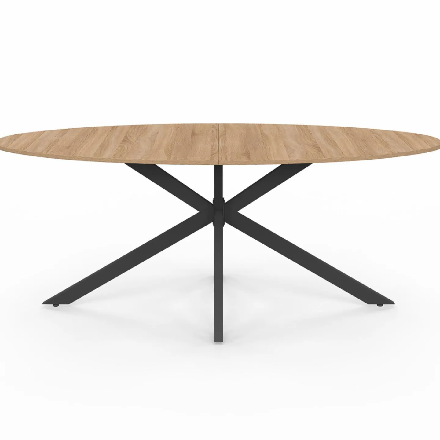 Table à manger ovale 10 personnes noire et bois*IDMarket Discount