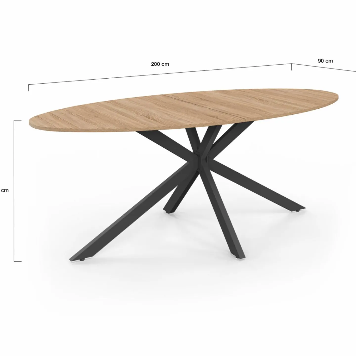 Table à manger ovale 10 personnes noire et bois*IDMarket Discount