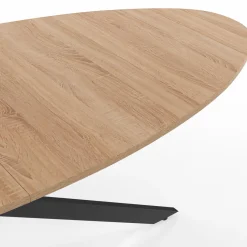 Table à manger ovale 10 personnes noire et bois*IDMarket Discount