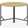 Table à manger pliante ronde 4 personnes 110 cm bois et noir style industriel*IDMarket Hot