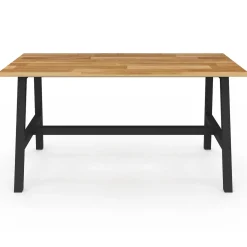 Table à manger rectangle 6 personnes bois et métal 160 cm*IDMarket Discount
