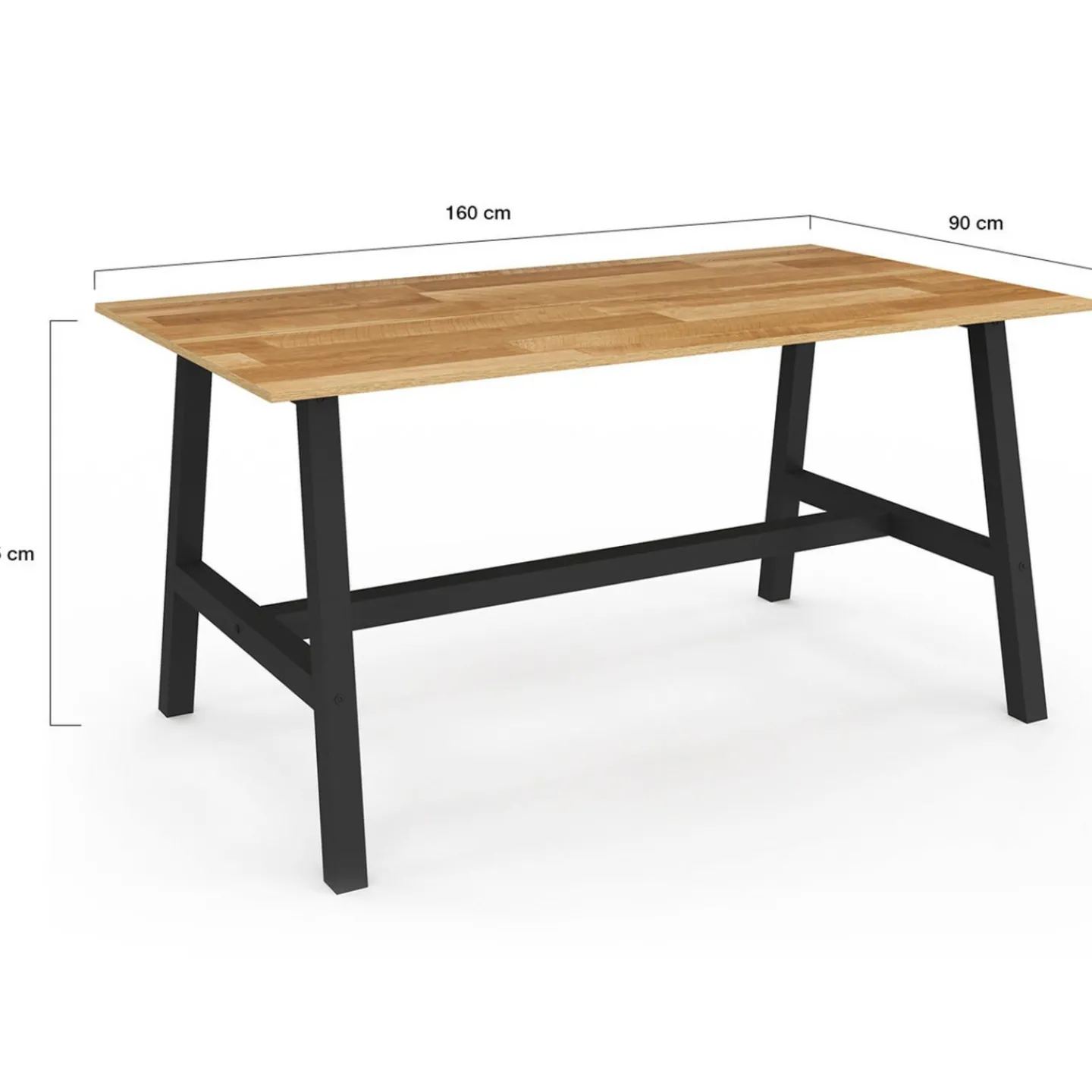 Table à manger rectangle 6 personnes bois et métal 160 cm*IDMarket Discount