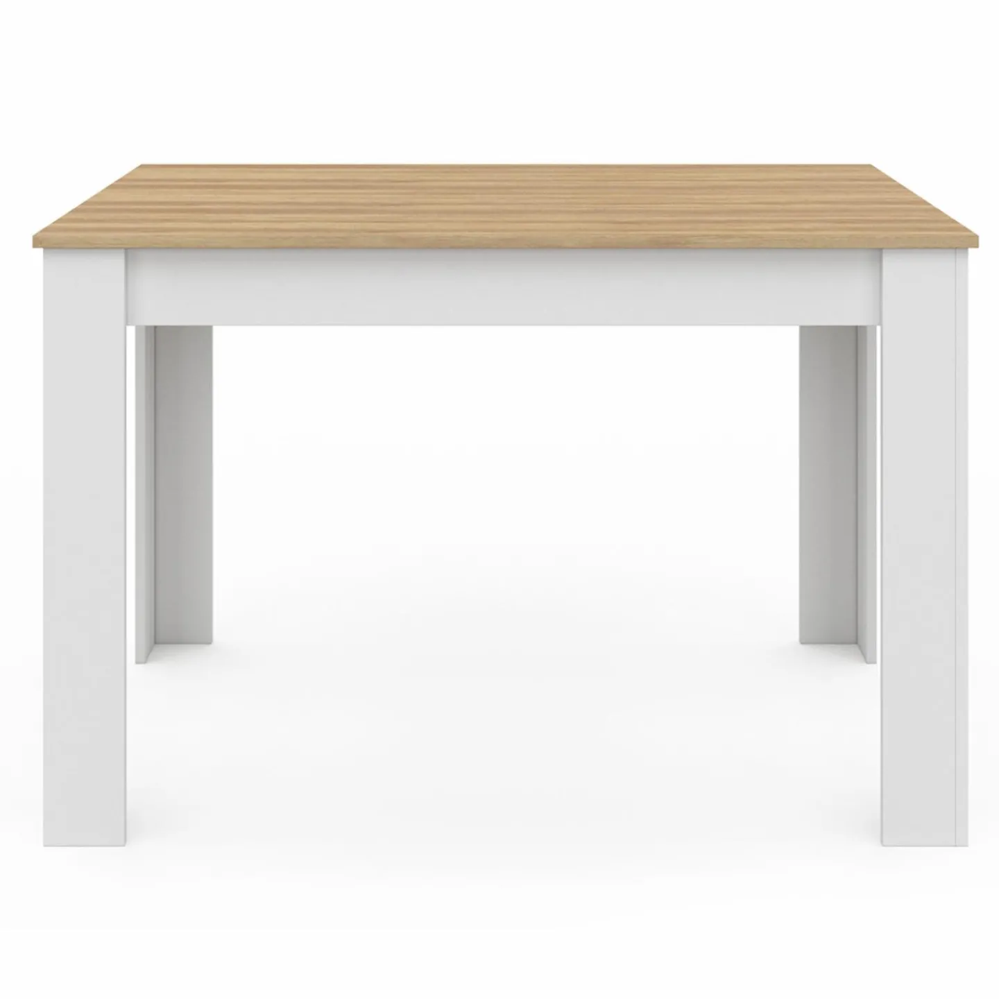 Table à manger rectangle blanche plateau façon hêtre 4 personnes*IDMarket Best