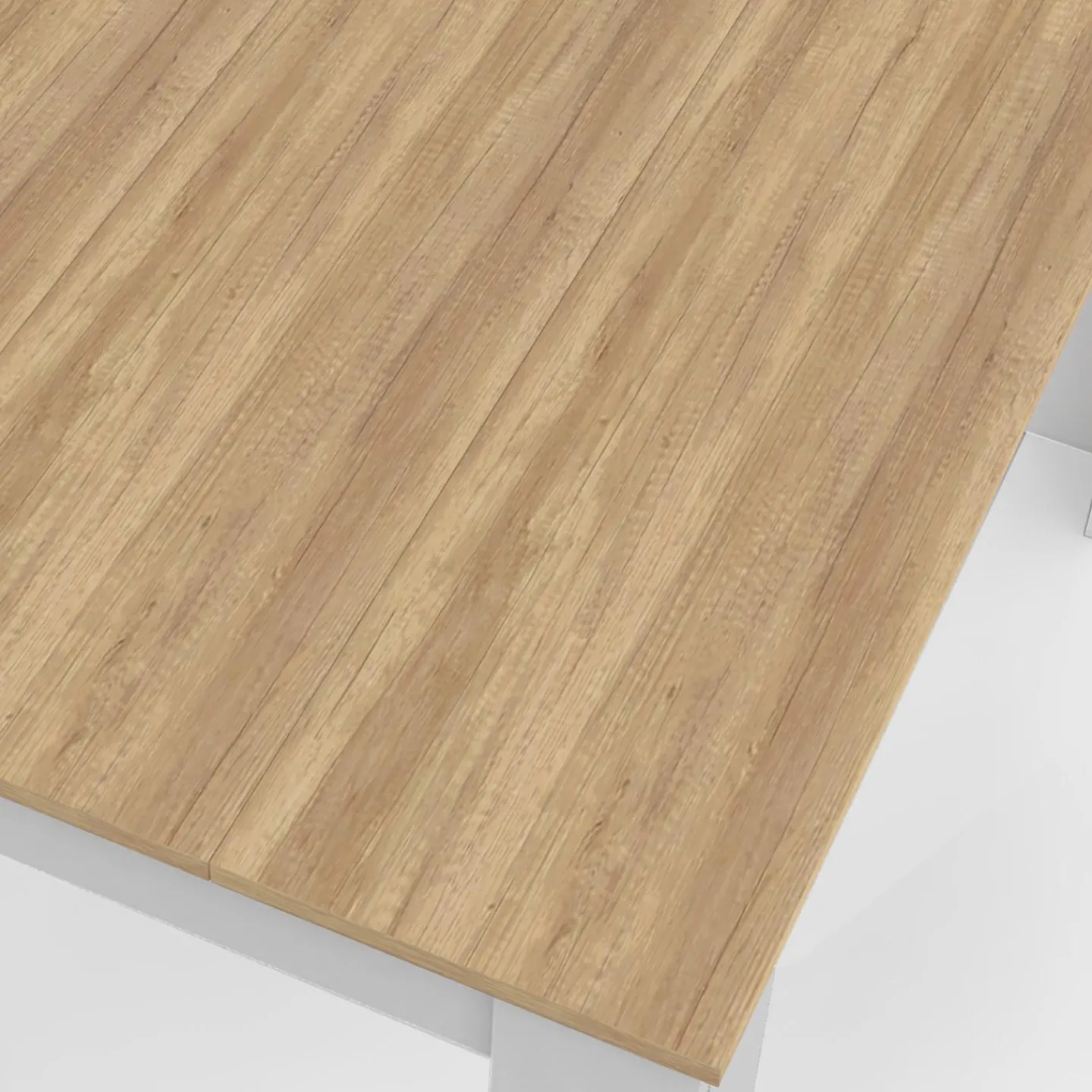 Table à manger rectangle blanche plateau façon hêtre 4 personnes*IDMarket Best