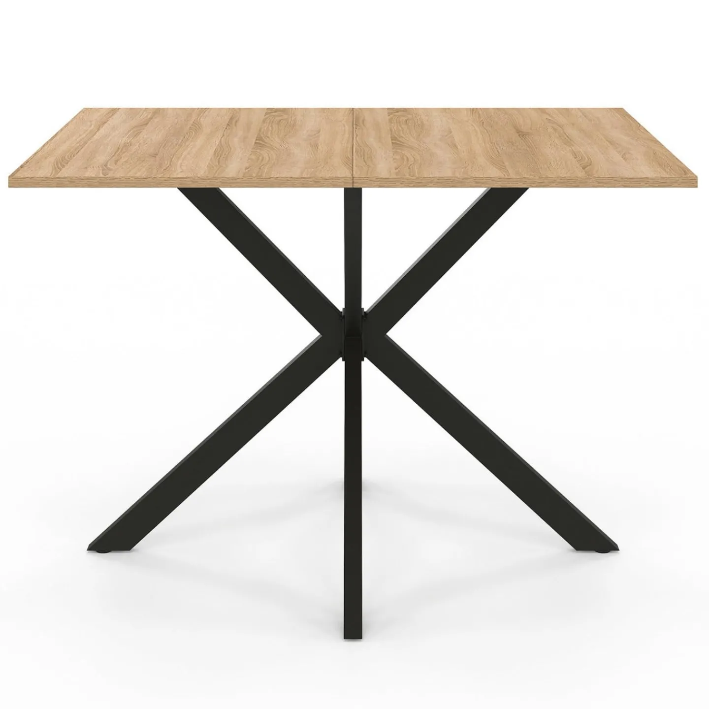 Table à manger rectangle bois et noir 6 personnes 110cm pied araignée*IDMarket Discount