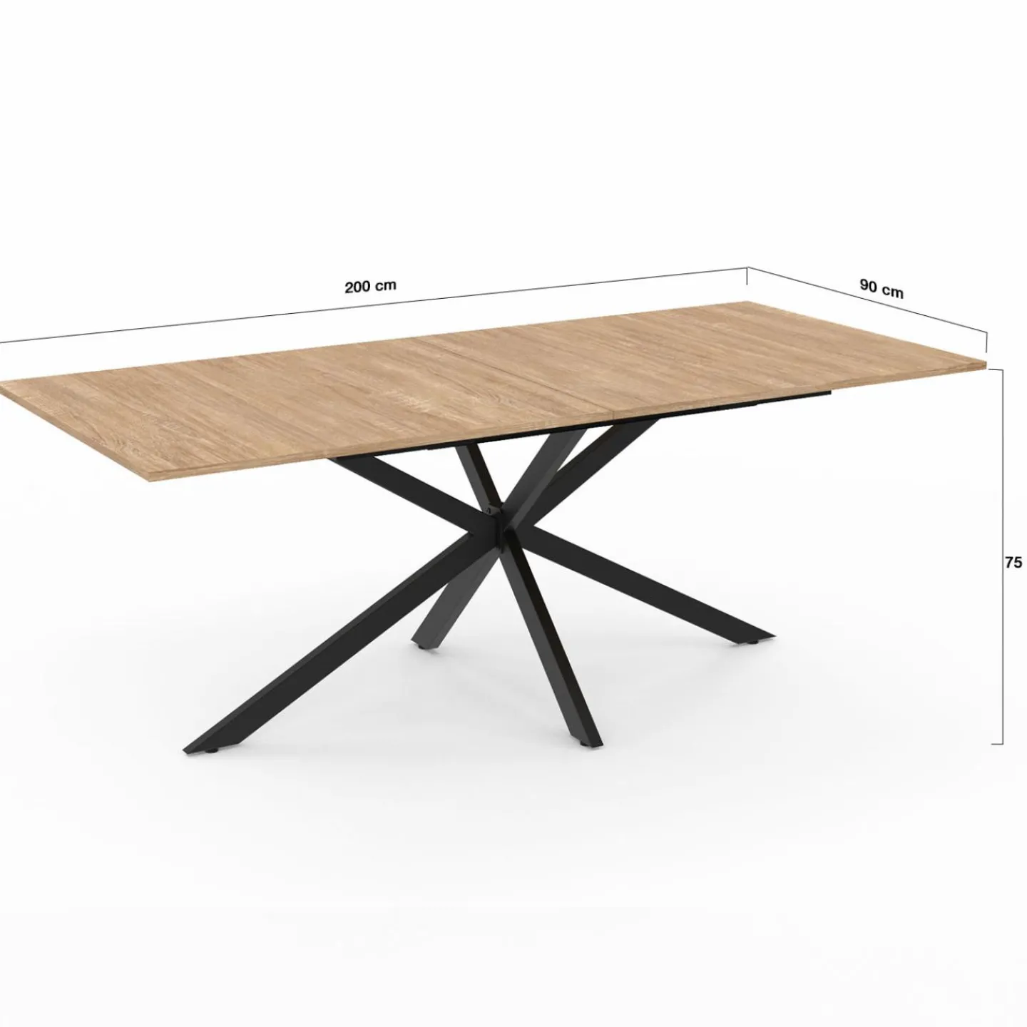 Table à manger rectangle 200cm pied araignée*IDMarket Discount