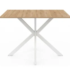 Table à manger rectangle plateau bois 110 cm pied araignée blanc 6 personnes*IDMarket Clearance