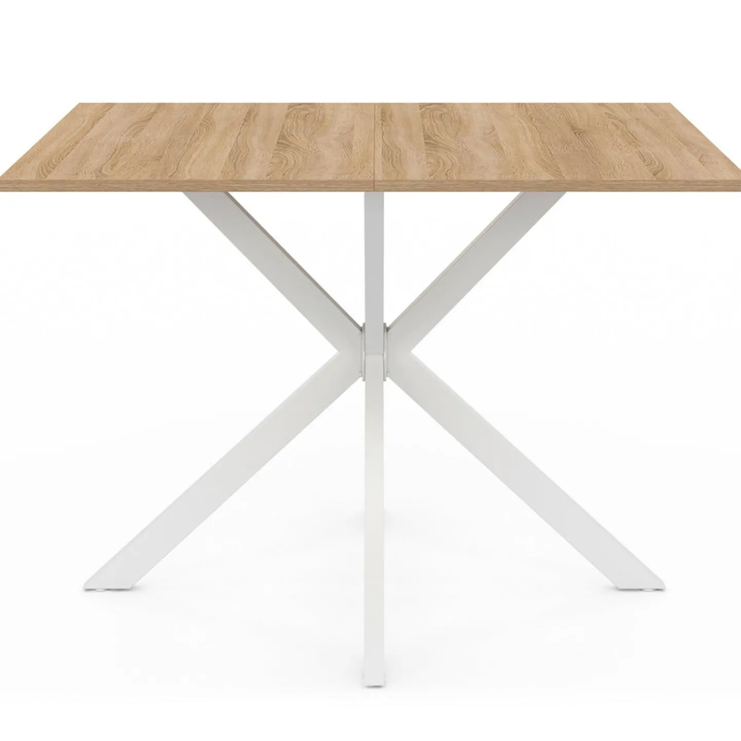 Table à manger rectangle plateau bois 110 cm pied araignée blanc 6 personnes*IDMarket Clearance