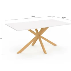 Table à manger rectangulaire 8 personnes pied araignée*IDMarket Best